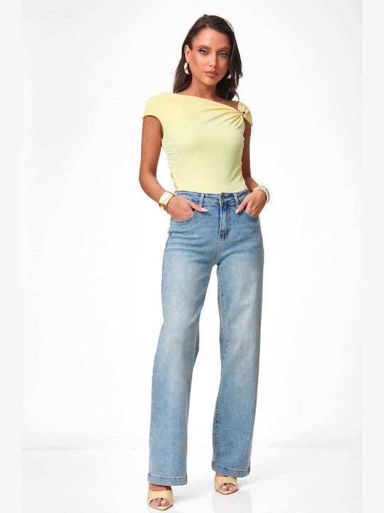 Decoro Women's Jean Pants in Wide Leg Style