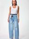 Women's Jean Pants with Rips in Balloon Leg Style