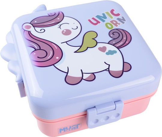 abo Plastic Kids' Food Container Unicorns 1.59 Litre 20 x 20.3 x 9.4 cm