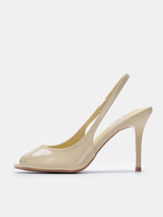 Decoro Peep Toe Γόβες από Λουστρίνι Κίτρινες