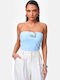 Κορμάκι Strapless Αγκράφα Γαλαζιο