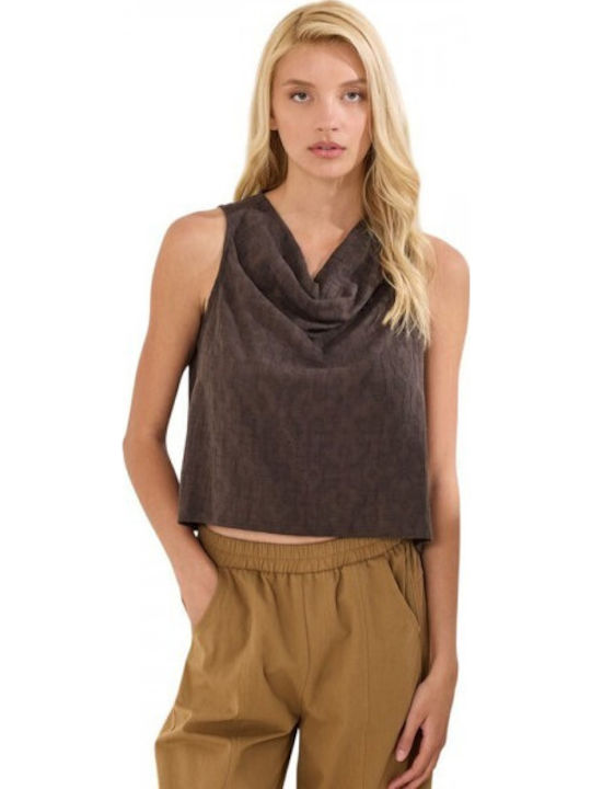 Women's Summer Linen Blouse Cacao