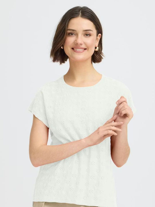 Fransa Women's T-shirt Ecru