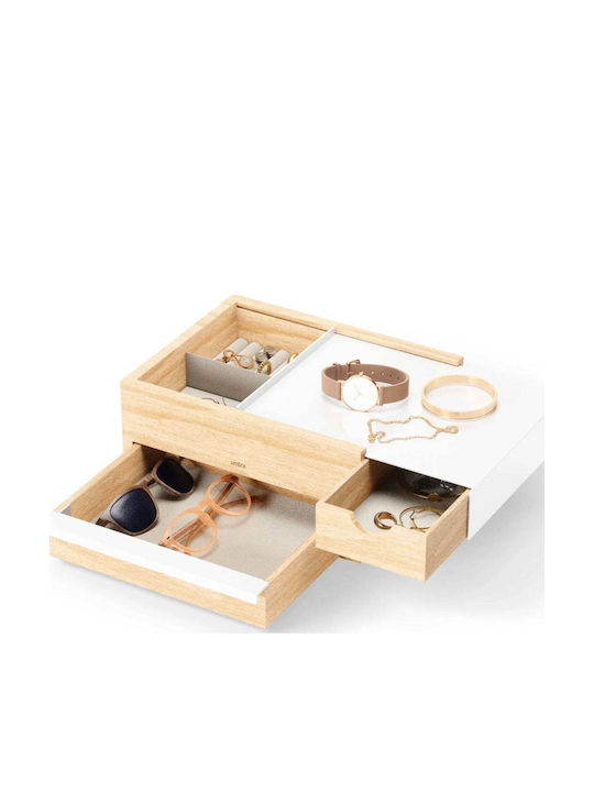 Umbra Wooden Jewellery Box with Drawer White 26x22x12cm