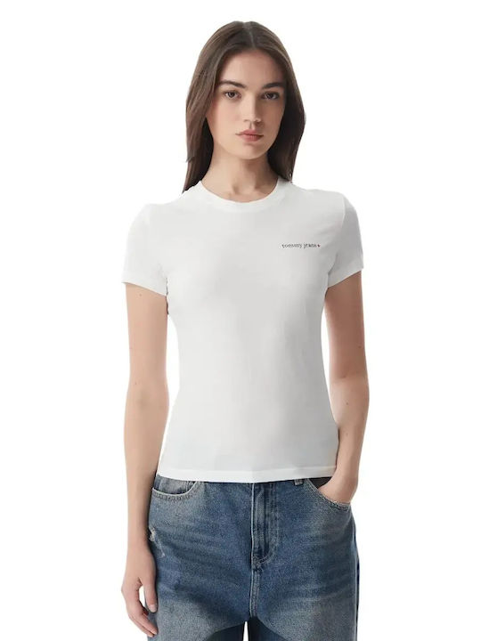 Tommy Hilfiger Γυναικείο Crop T-shirt Λευκό