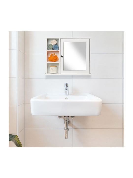 Relaxdays Bathroom Mirror with Cabinet 48x60cm White