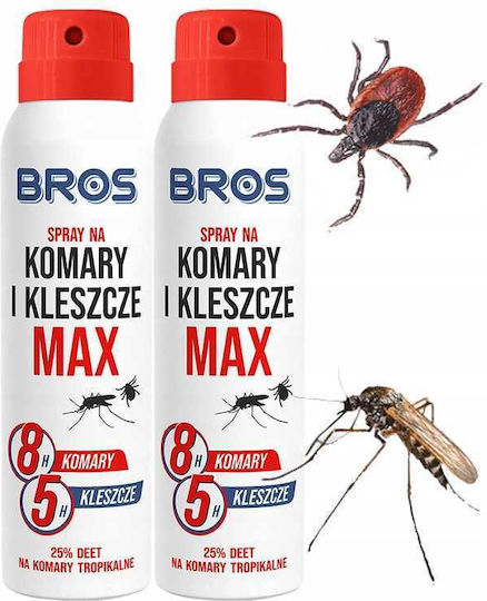 Bros Max Insektenschutzmittel Spray DEET Geeignet für Kinder 90ml 2 Stück