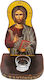 Wooden Vigil Oil Lamp Jesus Christ 28 Height 22cm Width 15cm Length Icon Stand Wooden Vigil Oil Lamp Can Stand Or Hang On The Wall