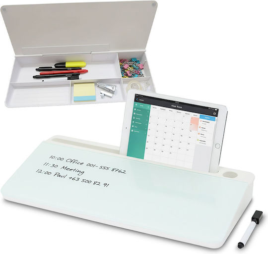 Relaxdays Desk Organizer 5 Compartments White 5.5x40x18cm