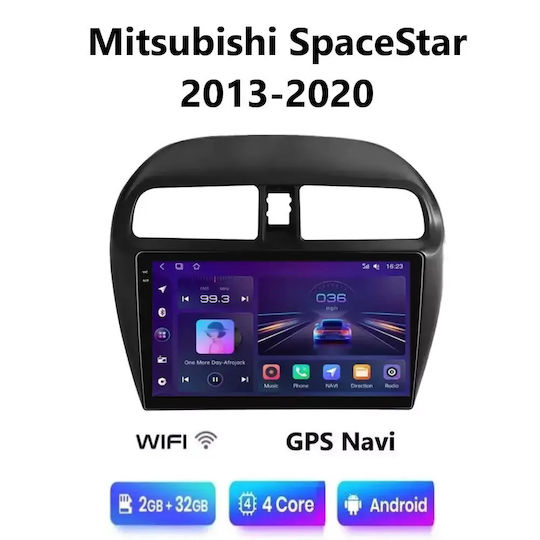 Ηχοσύστημα Αυτοκινήτου για Mitsubishi Space Star 2013-2020 (Bluetooth/USB/WiFi/GPS/Apple-Carplay/Android-Auto) με Οθόνη Αφής 9"
