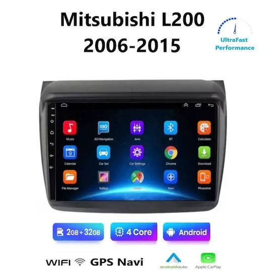 Car Audio System for Mitsubishi L200 2006-2015 Bluetooth USB WiFi GPS Apple CarPlay Android Auto with 9" Touch Screen
