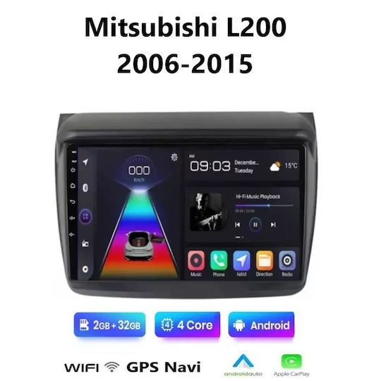 Ηχοσύστημα Αυτοκινήτου για Mitsubishi L200 2006-2015 (Bluetooth/USB/WiFi/GPS/Apple-Carplay/Android-Auto) με Οθόνη Αφής 9"