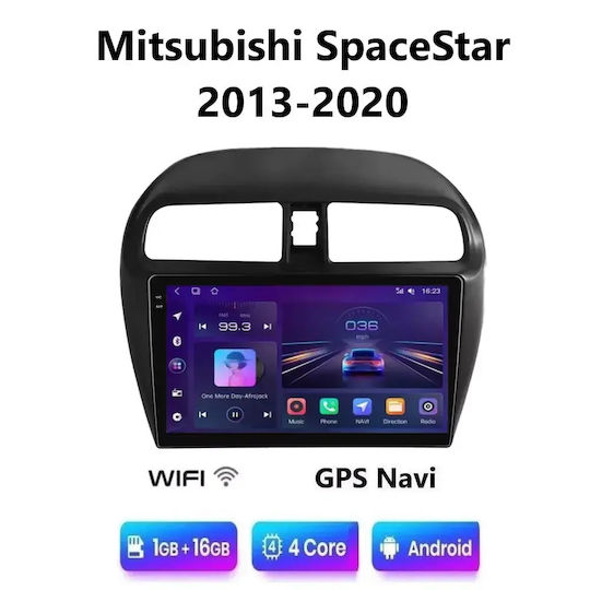 Автомобилна аудио система за Mitsubishi Space Star 2013-2020 (Bluetooth/USB/WiFi/GPS/Apple CarPlay/Android Auto) с тъчскрийн 9"