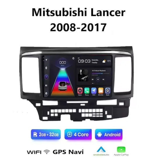 Ηχοσύστημα Αυτοκινήτου για Mitsubishi Lancer 2008-2017 (Bluetooth/USB/WiFi/GPS/Apple-Carplay/Android-Auto) με Οθόνη Αφής 9"