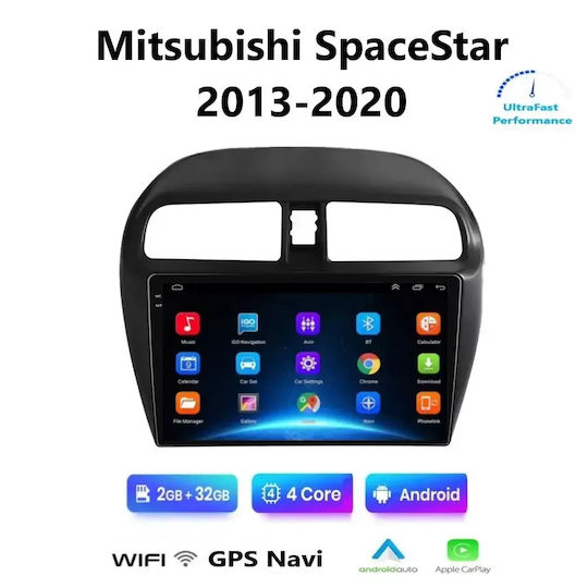Автомобилна аудио система за Mitsubishi Space Star 2013-2020 (Bluetooth/USB/WiFi/GPS/Apple CarPlay/Android Auto) с тъчскрийн 9"