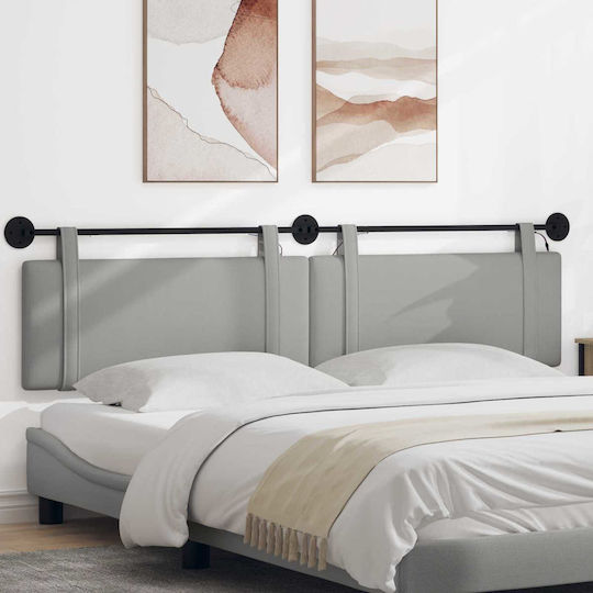 vidaXL Fabric Bed Headboard Pillow Gray 210x55cm