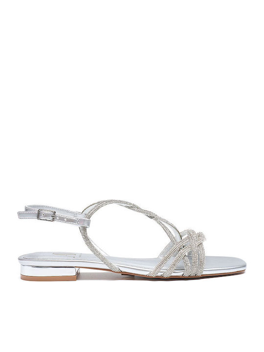 Perlapura Women's Silver Flat Sandals