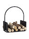 Relaxdays Coș Metalic De Depozitare Lemne 46.5x30x40.5cm Negru