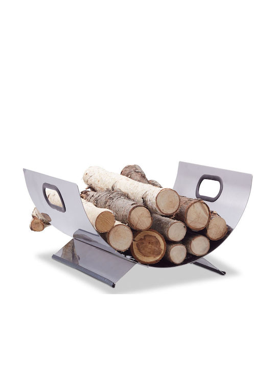 Relaxdays Coș De Depozitare Lemne Inox 19x37x33cm Gri