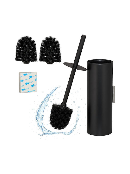 Relaxdays Perie de Toaletă Metalică Neagră pentru Baie
