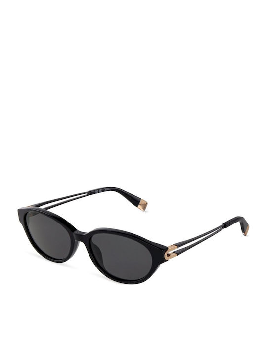 Furla Women's Sunglasses with Black Horn-Rimmed Frame and Black Lens SFUB31 0700