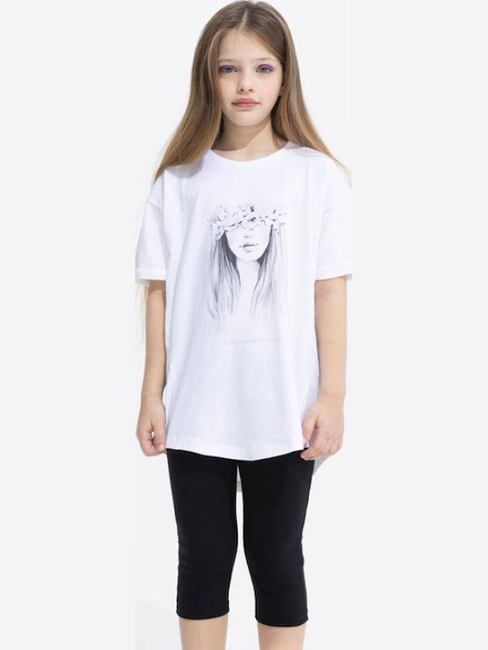 Kids Set with Leggings Summer 2 Pieces White