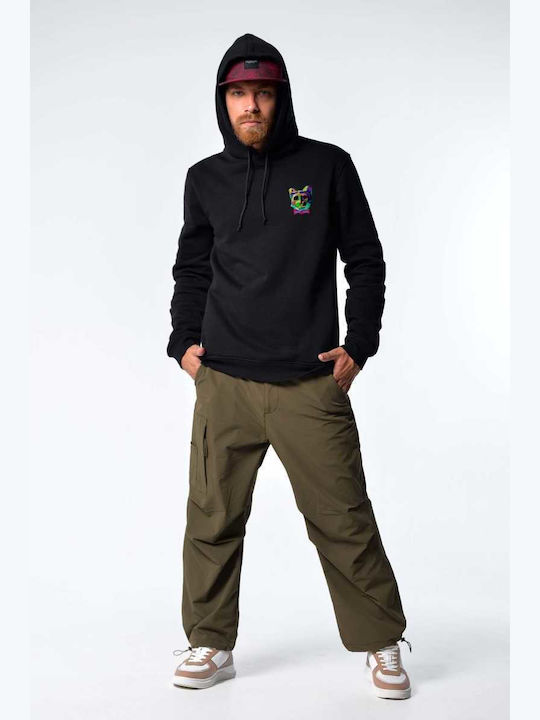 Sweatshirt with Hood Black H0229M