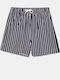 Men's Swimwear Bermuda Dark Blue Striped