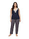 Siyah Inci Siyah Inci Sommer Damen Schlafanzug Set