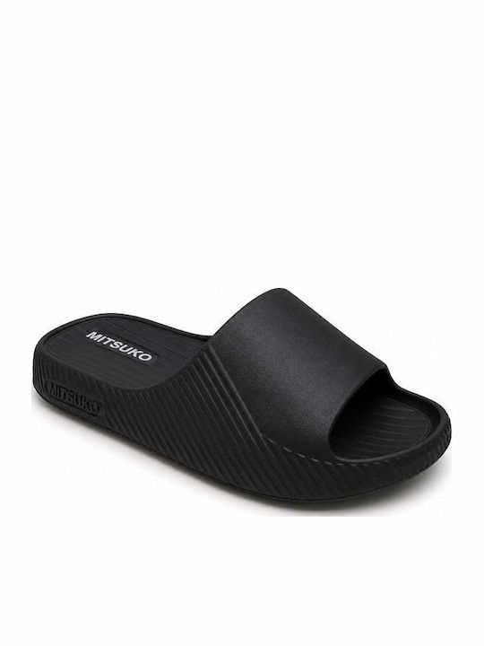 Mitsuko Men's Black Slides
