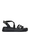 Flache Sandalen Für Damen Flatforms Schwarz