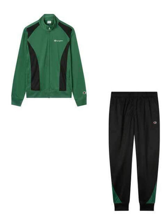 Champion Glossy Sweatpants Set with Elastic Green