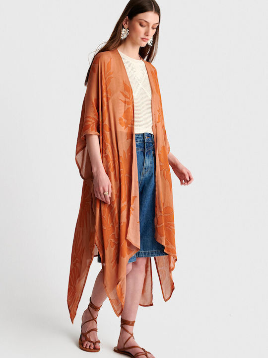 Long Women's Kimono Brown