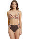 Set Bikini Ψηλόμεσο Floral Καφέ