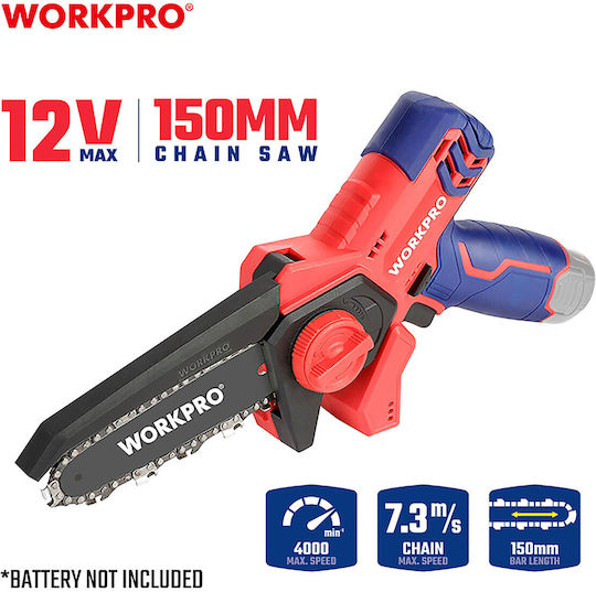 WorkPro Pruning Chainsaw Battery Solo 12V 1.1kg with 15cm Blade