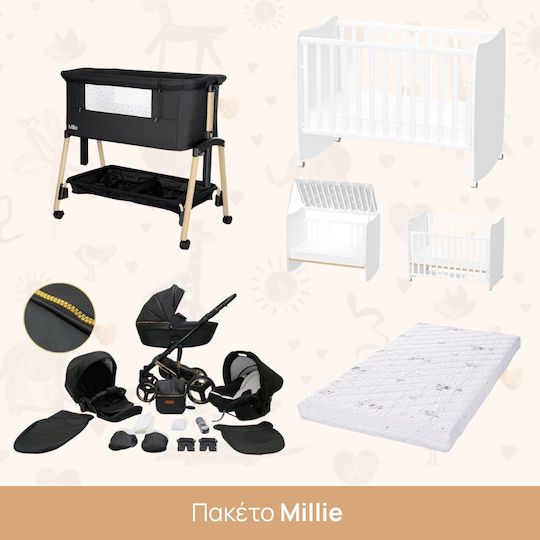 Beboulino Baby Furniture Set With Bed & Cradle