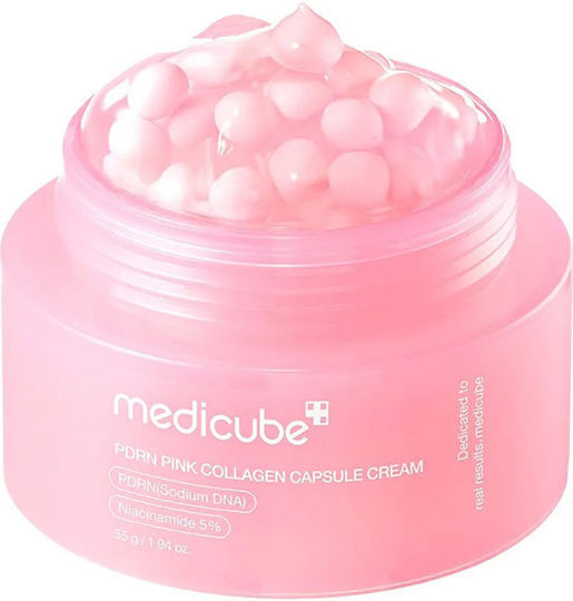 Medicube Pdrn Pink Collagen Capsule Moisturizing & Restoring Face Cream for Blemishes with Hyaluronic Acid & Collagen 55gr