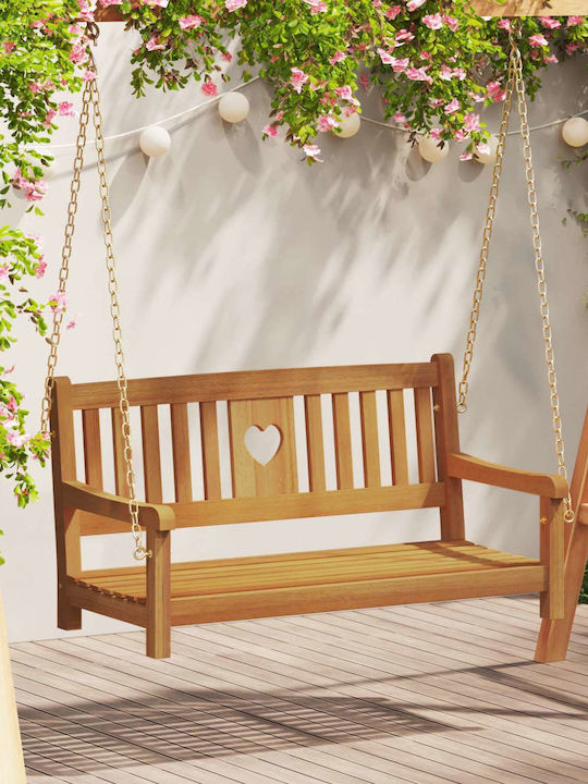 Swing with Stand and Pillow 2 Seats Metallic Brown Load Capacity up to 110kg L110xW56xH58cm