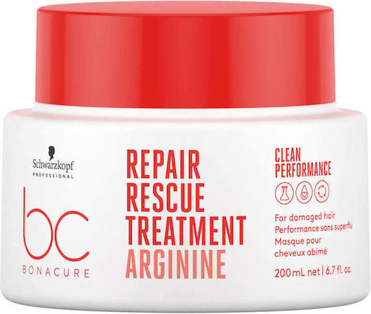 Schwarzkopf Bc Repair Rescue Arginine Μάσκα Μαλλιών για Επανόρθωση με Κερατίνη & Πεπτίδια 200ml