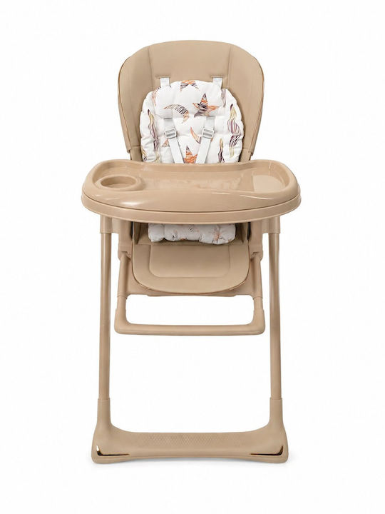 Foldable Baby Highchair with Adjustable Height Beige