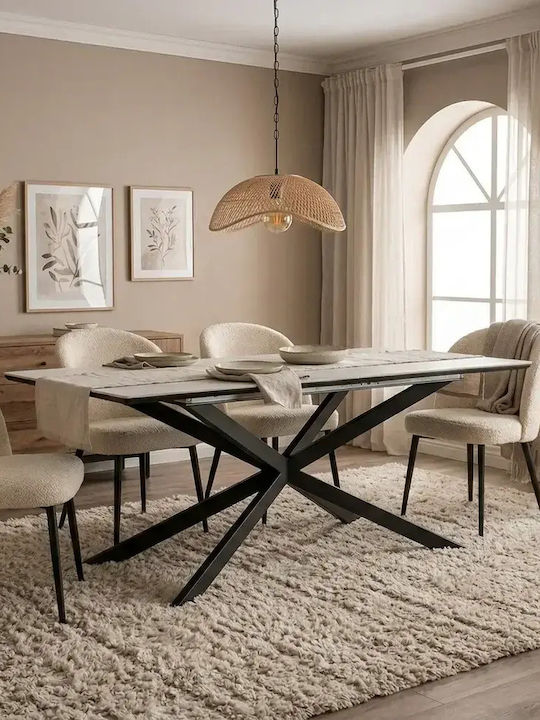 Sudbury Masă Extensibilă cu Suprafață din Piatră Gri 160x90x75cm