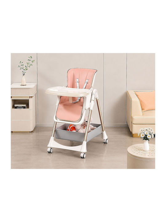 Klappbarer Baby Hochstuhl Rosa