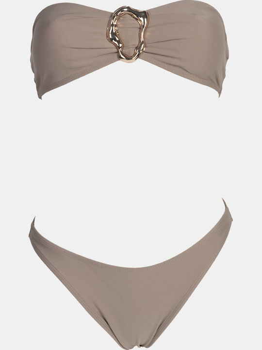Decoro Set Bikini Μπεζ Σκουρο