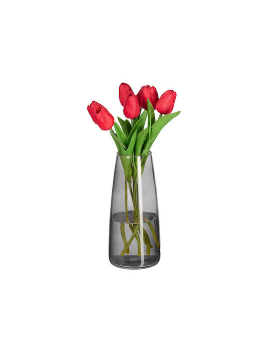 Relaxdays Vază Decorativă Din Sticlă Gri 10xÎ21...