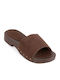 Flache Damen Sandalen Braun