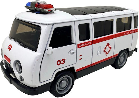 Uaz Metal Ambulance Model Sounds Lights Opening Doors 1/36