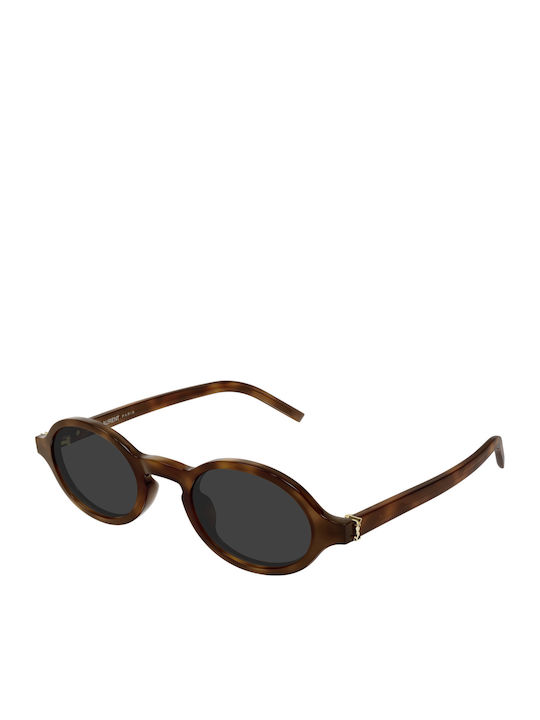 Ysl Ochelari De Soare Unisex Cu Ramă Maro Din Plastic Și Lentile Gri SL M161 003
