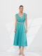 Summer Midi Dress for Wedding / Christening Green
