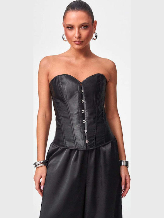 Decoro Γυναικεία Μπλούζα Κορσές Strapless Μαυρο
