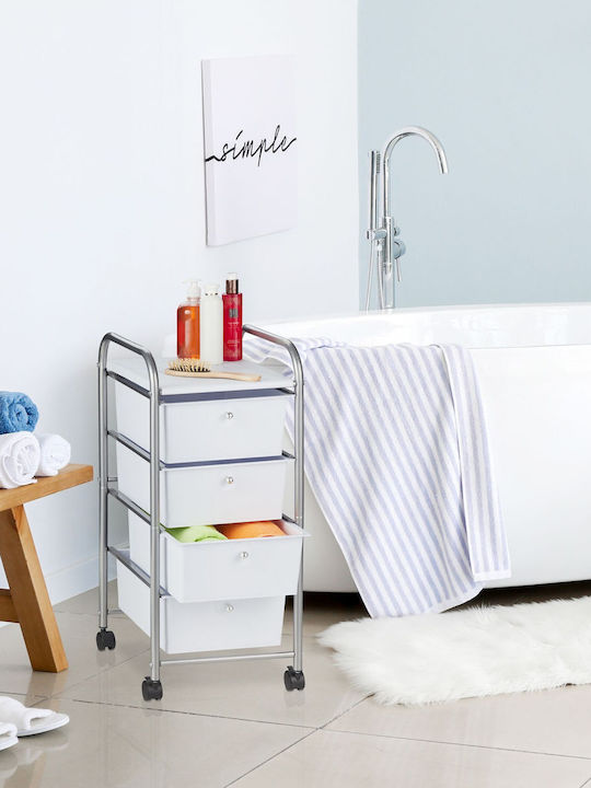 Relaxdays Troleu Bucătărie Metalic Capacitate 4...